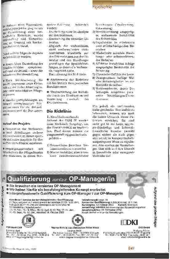Vorschauseite 2: Richtlinie zum Umgang mit Borderline-Patienten