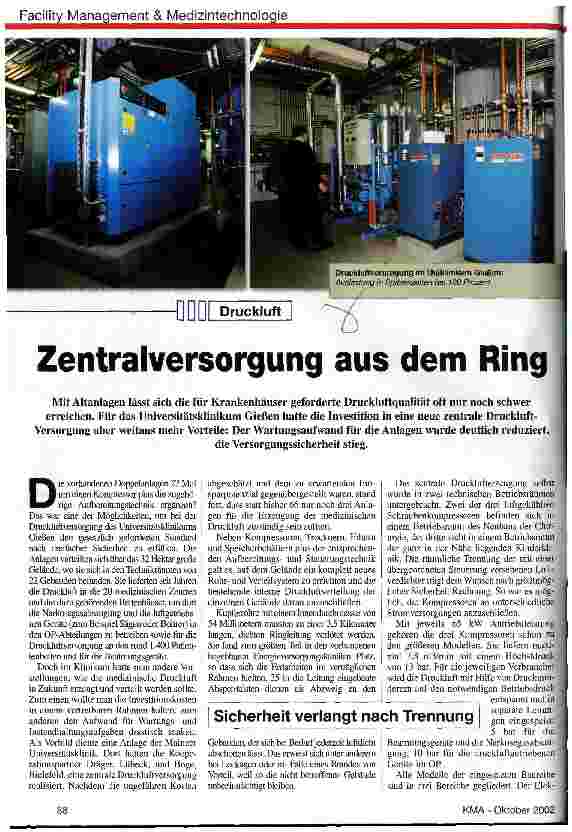Vorschauseite 1: Druckluft: Zentralversorgung aus dem Ring