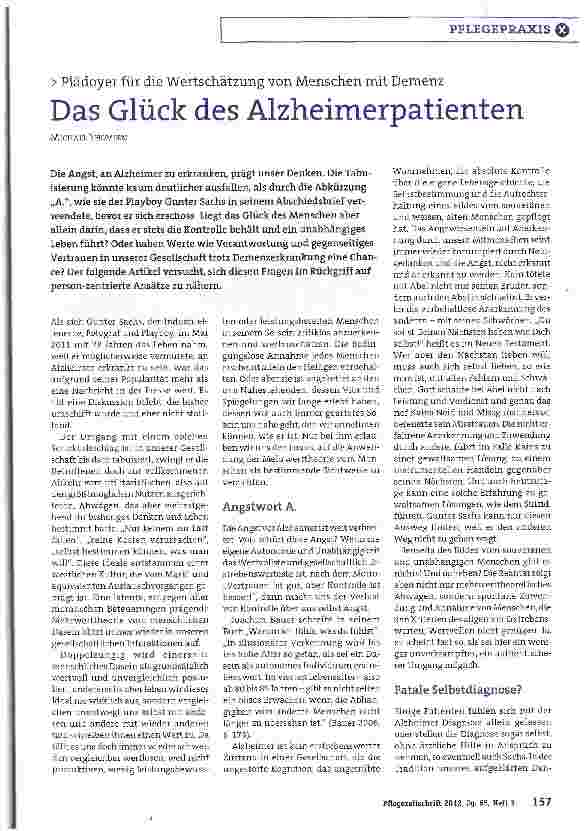 Vorschauseite 1: Das Glück des Alzheimerpatienten