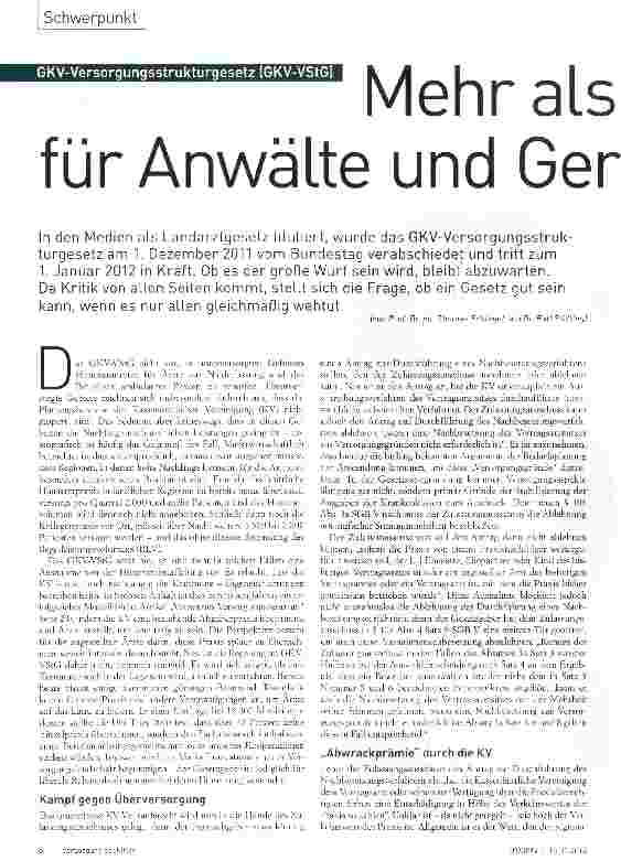 Vorschauseite 1: Mehr als ABM für Anwälte und Gerichte?