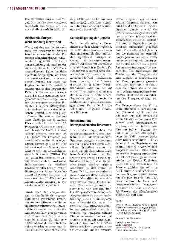Vorschauseite 3: Studie zu Pneumonie-ErregernKaum Unterschiede zwischen ambulant und stationär