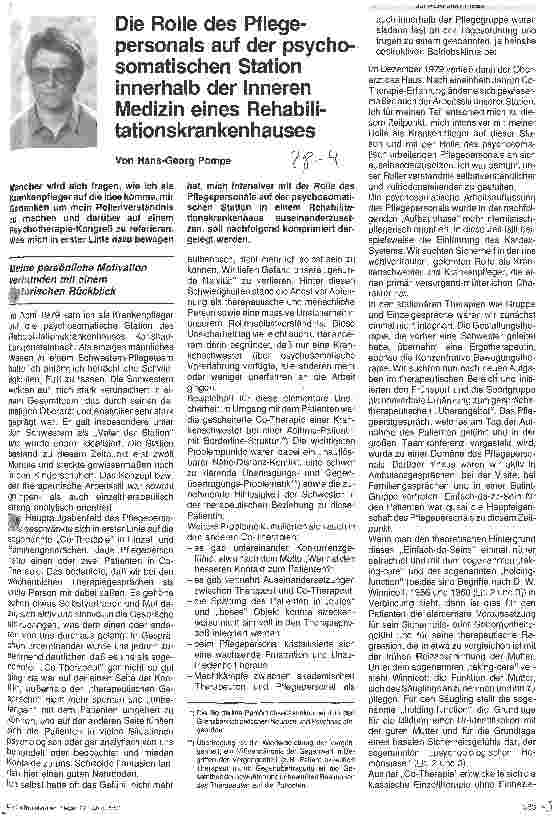Vorschauseite 1: Die Rolle des Pflegepersonals auf der psychosomatischen Station innerhalb der Inneren Medizin eines Rehabilitationskrankenhauses