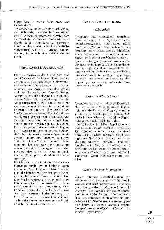 Vorschauseite 2: Kleine Patienten - große Probleme: akute respiratorische Insuffizienz beim Kind
