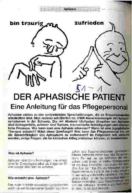 Vorschauseite 1: Der aphasische Patient - Eine Anleitung für das Pflegepersonal