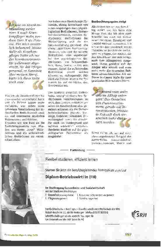 Vorschauseite 2: Wie viel Empathie braucht der Mensch? Vom Krankenpfleger zum Patient - das Spiegelbild der Pflege