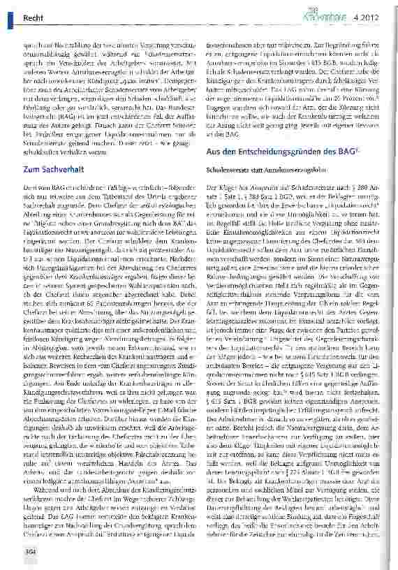 Vorschauseite 2: Zweite Chance nach unwirksamer Chefarzt-Kündigung