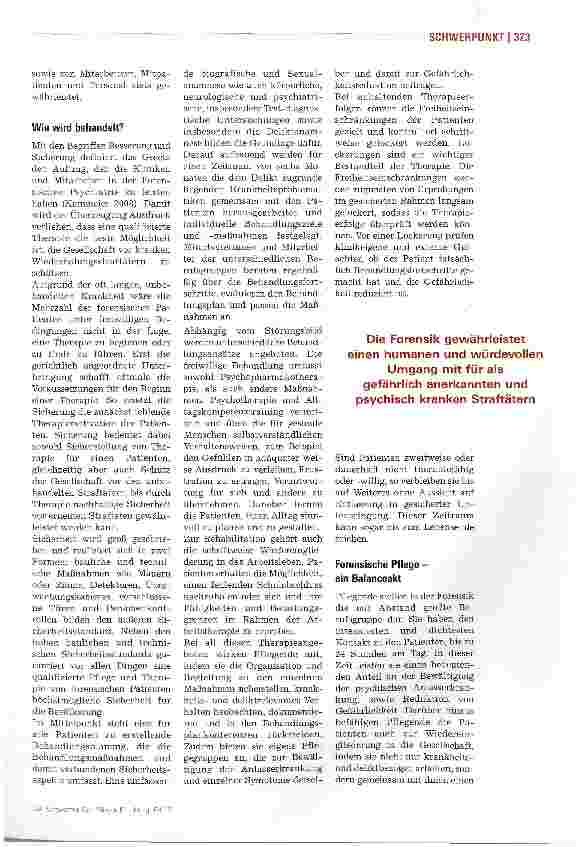 Vorschauseite 4: Forensische Pflege schafft Sicherheit