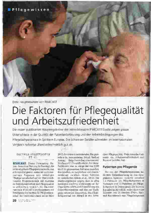Vorschauseite 1: Die Faktoren für Pflegequalität und Arbeitszufriedenheit