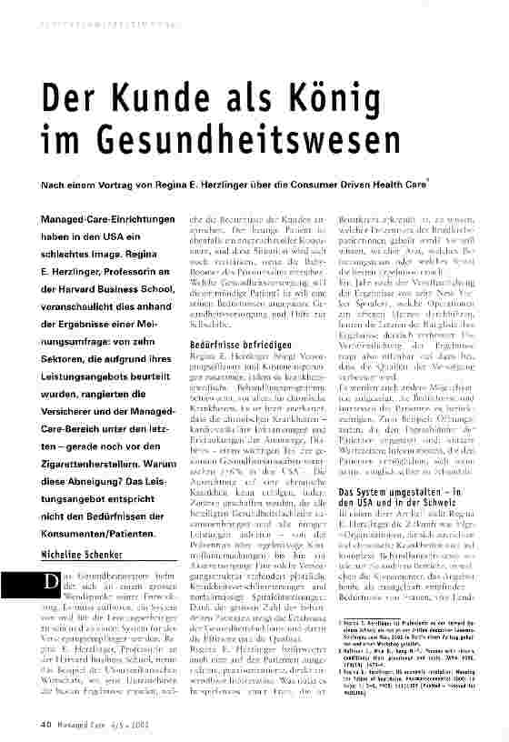 Vorschauseite 1: Der Kunde als König im Gesundheitswesen