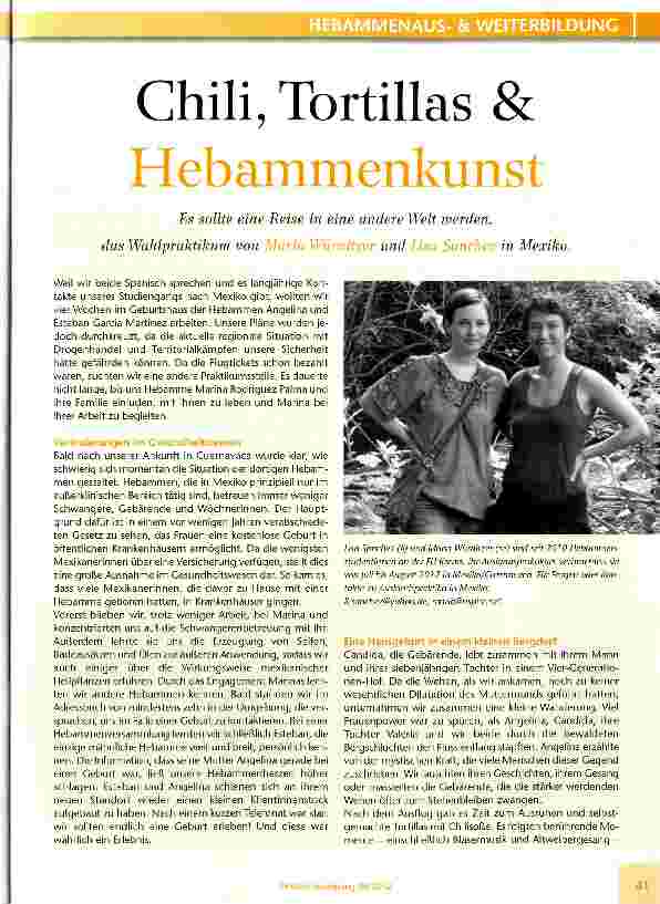 Vorschauseite 1: Chili, Tortillas & Hebammenkunst
