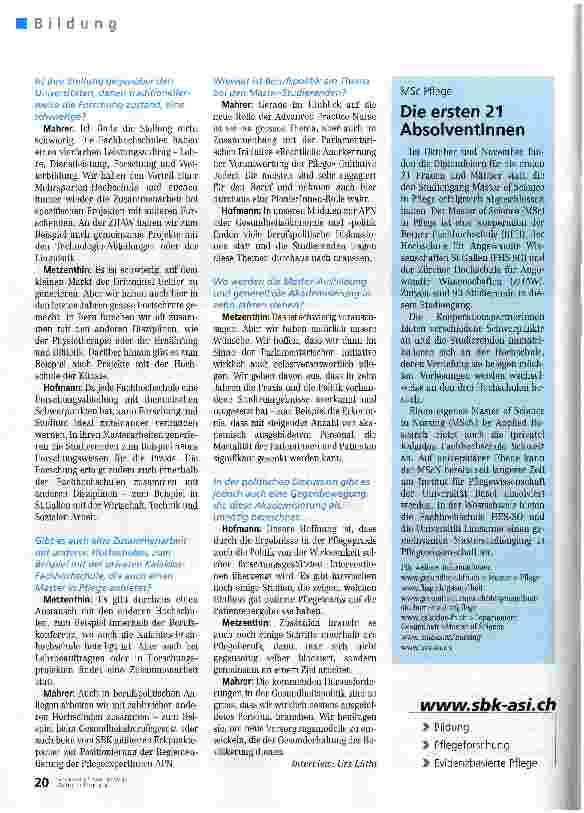 Vorschauseite 3: Gefragte Pflegepionierlnnen in der klinischen Praxis