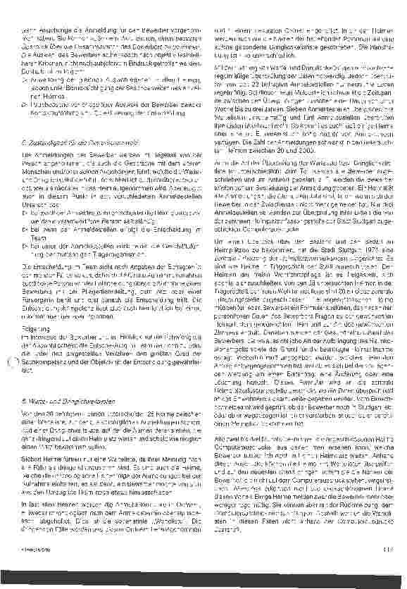 Vorschauseite 4: Verfahren der Aufnahme in Altenheimen und Altenpflegeheime
