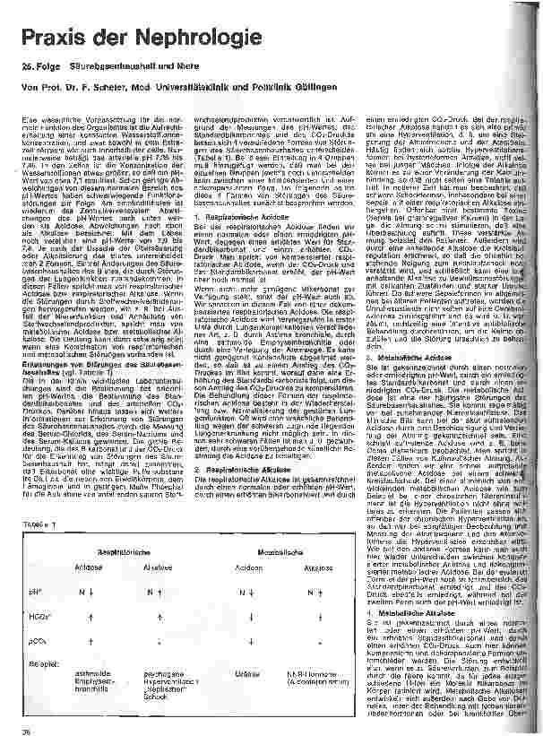 Vorschauseite 1: Praxis der Nephrologie 25. Folge: Säurebasenhaushalt und Niere