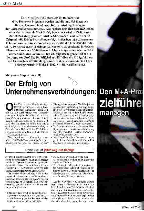 Vorschauseite 1: Der Erfolg von Unternehmensverbindungen: Den M+A-Prozess zielführend managen Mergers + Acquisitions (II)
