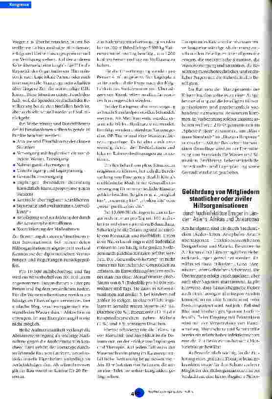 Vorschauseite 2: Hygienische und infektiologische Aspekte von Out-of-Area-Einsätzen der Bundeswehr oder humanitärer Hilfsorganisationen