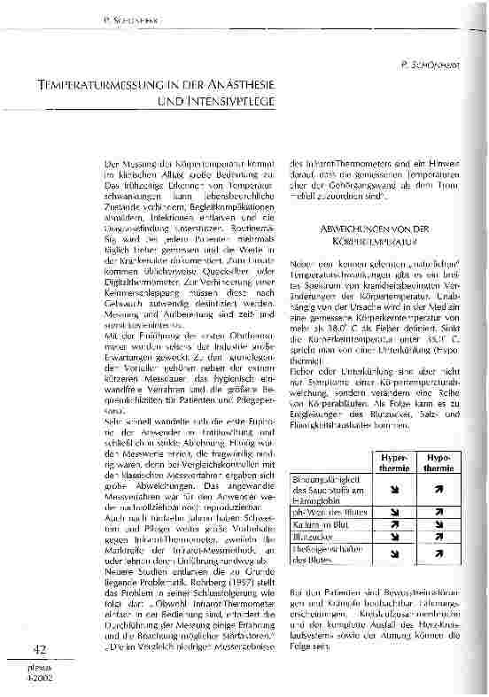 Vorschauseite 1: Temperaturmessung in der Anästhesie und Intensivpflege