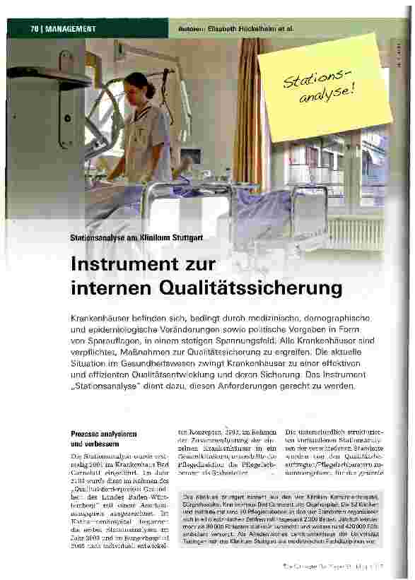Vorschauseite 1: Instrument zur internen Qualitätssicherung
