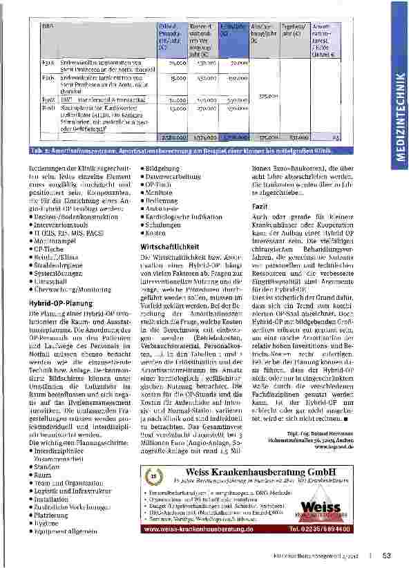 Vorschauseite 3: Neueste Technik auch für kleine Krankenhäuser