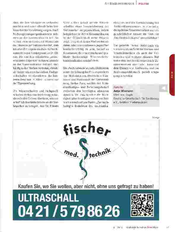 Vorschauseite 3: Den Antibiotikaeinsatz reduzieren 5. Niedersächsisches Forum gesundheitlicher Verbraucherschutz 2012: Antibiotikaeinsatz in der Tierproduktion - ein Risiko für den Verbraucher?