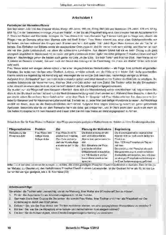 Vorschauseite 4: Lernsituation: Diätetik bei Niereninsuffizienz