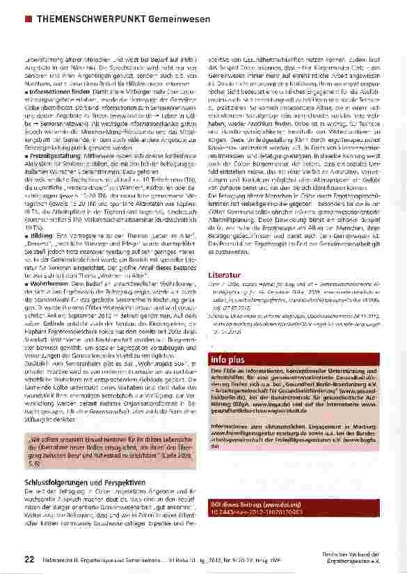 Vorschauseite 3: Ergotherapie und Gemeinwesen