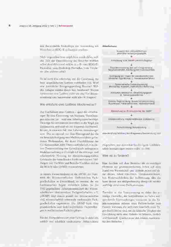 Vorschauseite 2: Umsetzung der Leitlinie lässt viele Fragen offen
