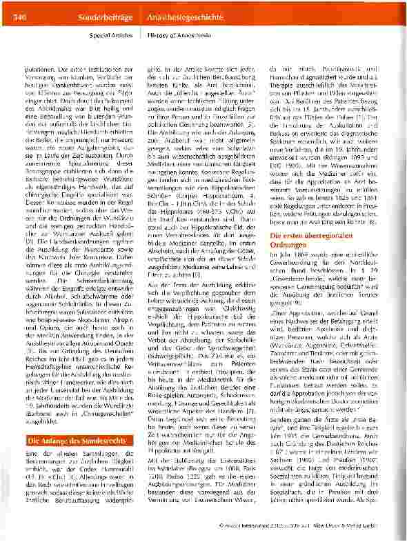 Vorschauseite 2: Von der Narkose zur Anästhesiologie