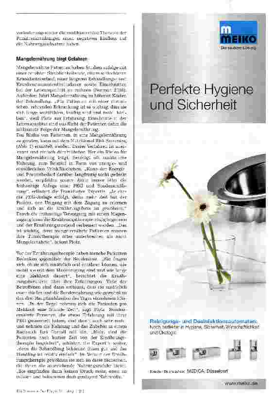 Vorschauseite 2: Mit der Sondenernährung möglichst früh beginnen
