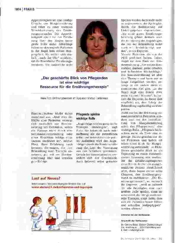 Vorschauseite 3: Mit der Sondenernährung möglichst früh beginnen