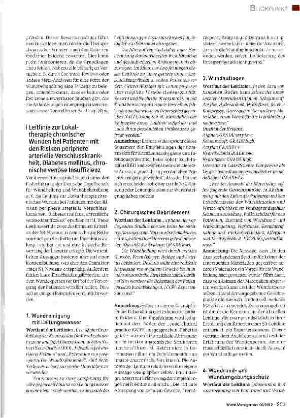 Vorschauseite 2: Wundversorgung auf dem Niveau einer S3-Leitlinie - Und was nun?