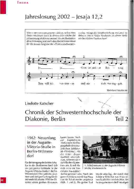 Vorschauseite 1: Chronik der Schwesternhochschule der Diakonie, Berlin Teil 2