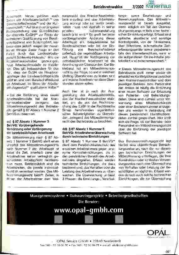 Vorschauseite 3: Betriebsratswahlen 2002 (III) Mitbestimmungsund Beteilungsrechte des Betriebsrats