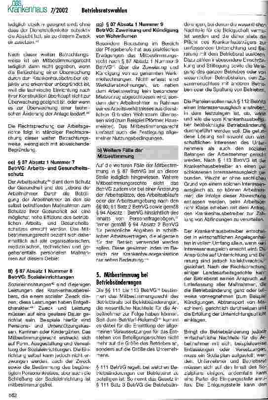 Vorschauseite 4: Betriebsratswahlen 2002 (III) Mitbestimmungsund Beteilungsrechte des Betriebsrats