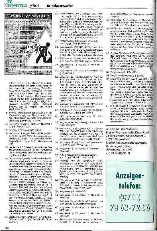 Vorschauseite 6: Betriebsratswahlen 2002 (III) Mitbestimmungsund Beteilungsrechte des Betriebsrats