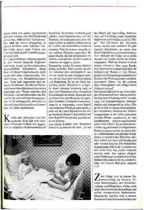 Vorschauseite 2: Bedingungen und Leitlinien für eine etwas andere Pflege Auch der alte Mensch hat noch eine Zukunft