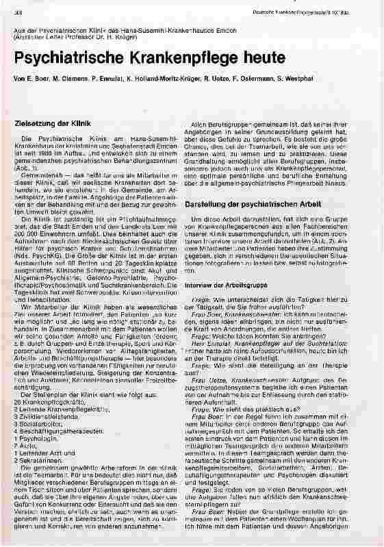 Vorschauseite 1: Psychiatrische Krankenpflege heute