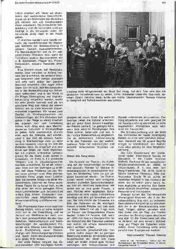 Vorschauseite 2: Bericht über die 1. Internationale Konferenz über Erziehung und Aus- Bildung in den Gesundheitswissenschaften