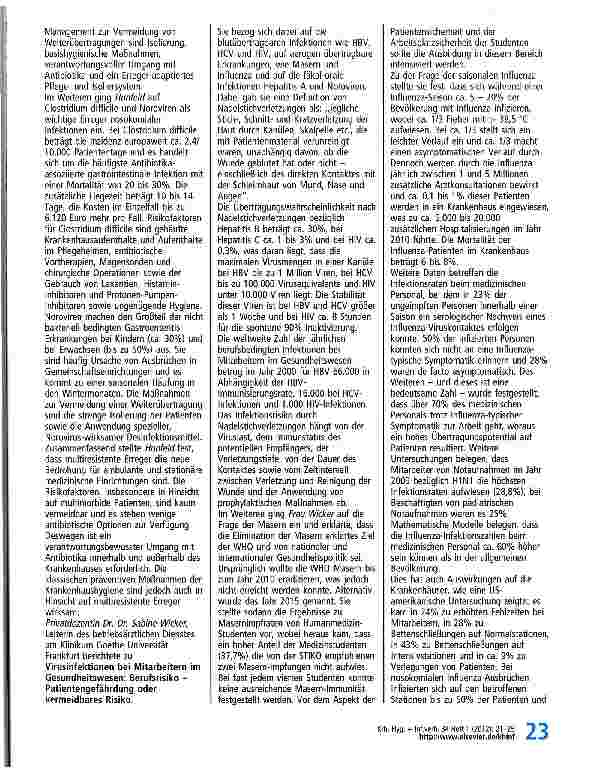 Vorschauseite 3: Bericht zum 5. Frankfurter Hygienetag am 12. November 2011, Krankenhaus Nordwest, Frankfurt am Main