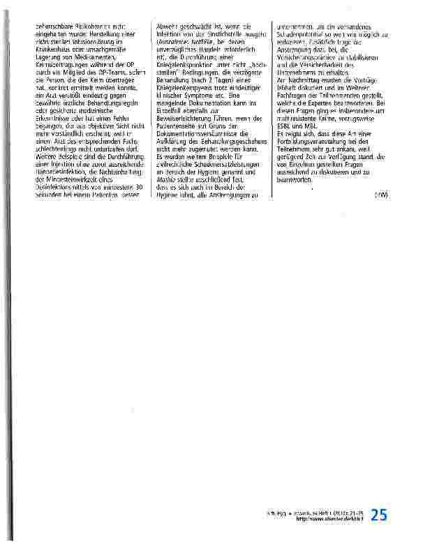 Vorschauseite 5: Bericht zum 5. Frankfurter Hygienetag am 12. November 2011, Krankenhaus Nordwest, Frankfurt am Main