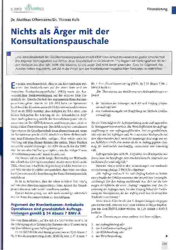 Vorschauseite 1: Nichts als Ärger mit der Konsultationspauschale