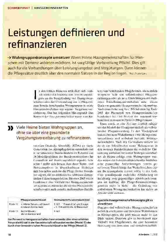Vorschauseite 1: Leistungen definieren und refinanzieren