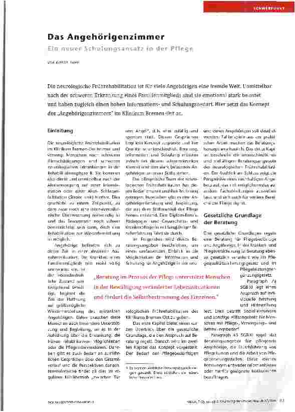 Vorschauseite 1: Das Angehörigenzimmer