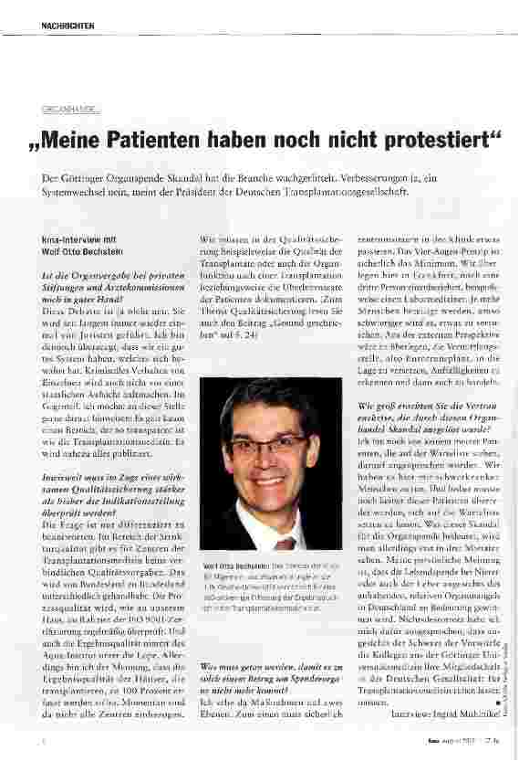 Vorschauseite 1: Meine Patienten haben noch nicht protestiert