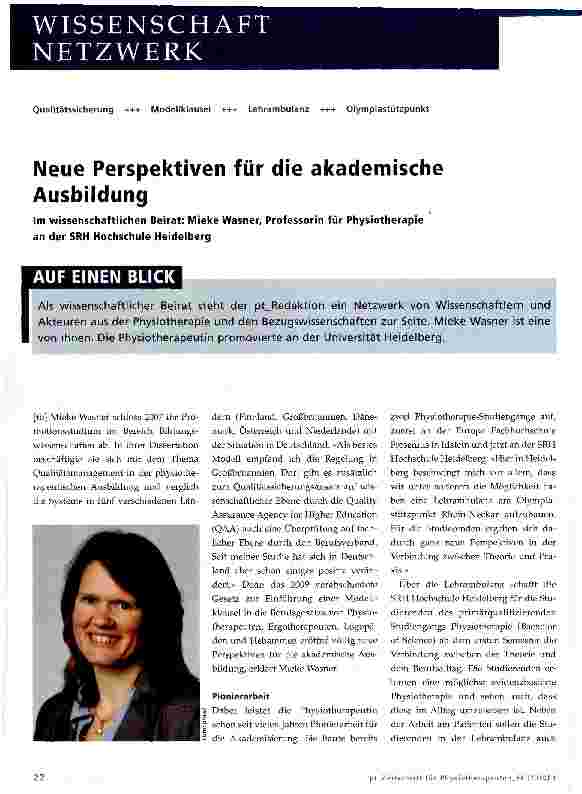 Vorschauseite 1: Neue Perspektiven für die akademische Ausbildung