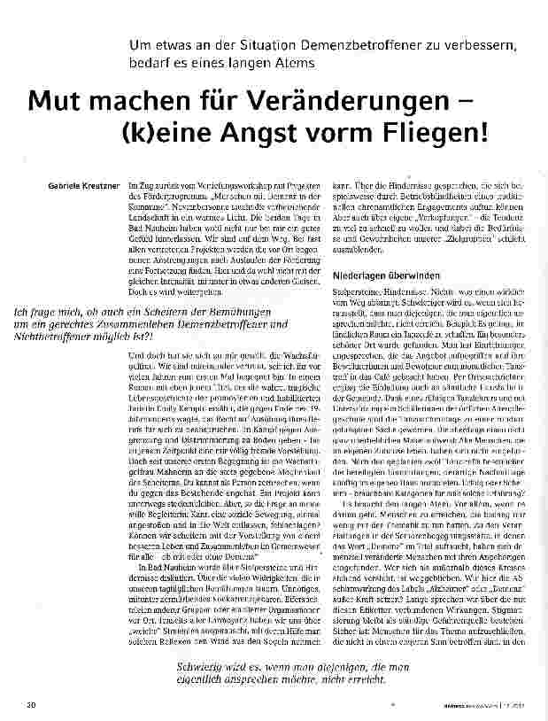 Vorschauseite 1: Mut machen für Veränderungen -(Weine Angst vorm Fliegen!