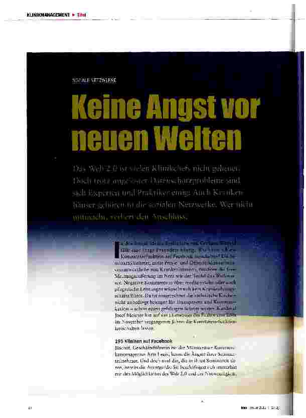 Vorschauseite 1: Keine Angst vor neuen Welten