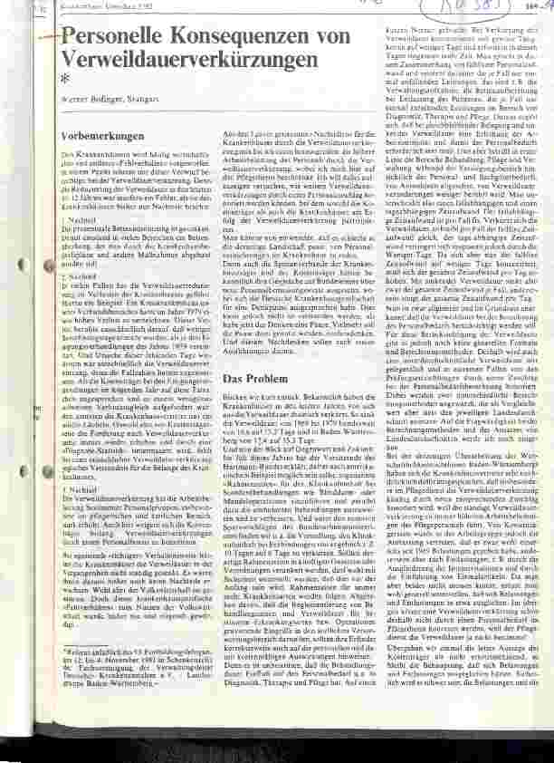 Vorschauseite 1: Personelle Konsequenzen von Verweildauerverkürzung