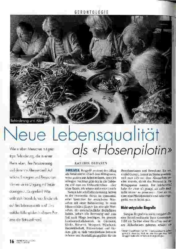 Vorschauseite 1: Neue Lebensqualität als Hosenpilotin Behinderung im Alter