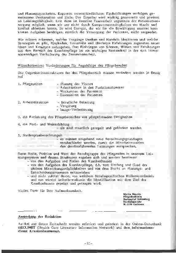 Vorschauseite 4: Kooperation im Krankenhaus zwischen Ärzten und Pflegeberufsangehörigen Diskussionsveranstaltung 1/1992 in Hannover