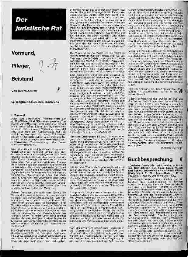 Vorschauseite 1: Vormund, Pfleger, Beistand,